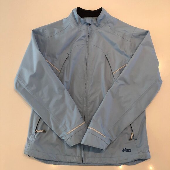 Asics Semi-Fitted Activewear Running/Hiking/Biking Zip Jacket Baby Blue Sz M - Picture 1 of 14